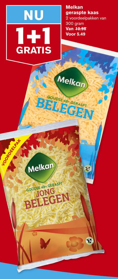 Melkan Geraspte Kaas Folder Aanbieding Bij Hoogvliet Details