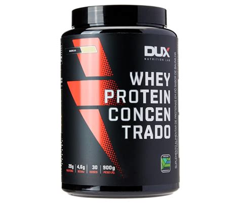 Whey Protein Dux Concentrado Pote 900g Sabor Baunilha Ofertinha Promoções