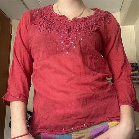Red Sequin Bikini Cover Up The Best Kaftan Depop