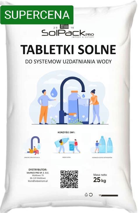 TABLETKI SOLNE SÓL DO UZDATNIANIA WODY 25KG NEW 15176177656