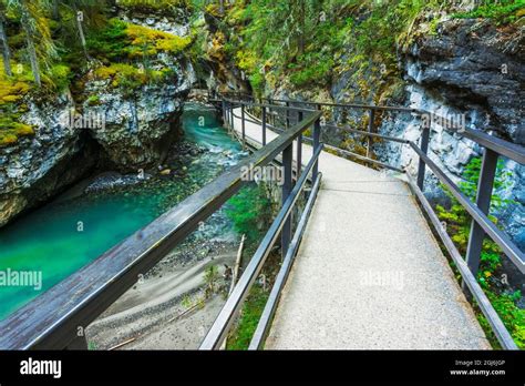 Johnston Canyon Trail Banff National Park Alberta Canada Stock Photo