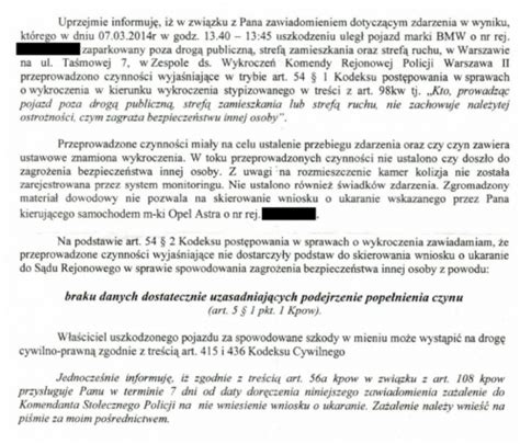 Uszkodzenie Auta Odwo Anie Od Decyzji Policji Forum Prawne