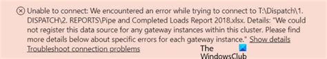 Power Bi Unable To Connect We Encountered An Error While Trying To Connect