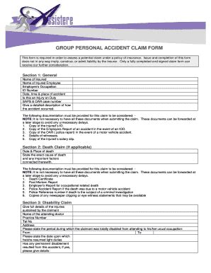 Fillable Online Group Personal Accident Claim Form Guardrisk Fax