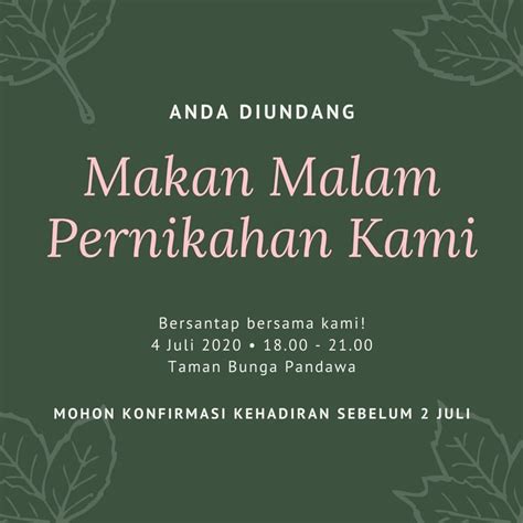 Gratis Contoh Undangan Resepsi Pernikahan Keren Canva