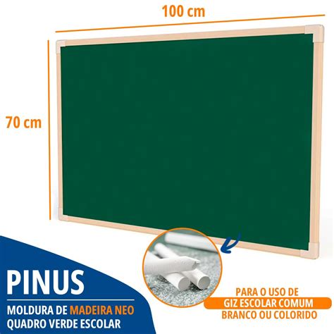 Lousa Quadro Verde De Giz X Cm Moldura Madeira Stalo Giz