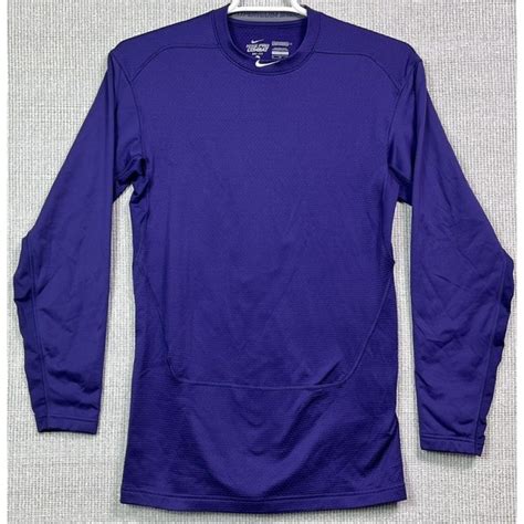 Nike Shirts Mens Nike Pro Combat Dri Fit Hyperwarm Shield Shirt Compression Purple Gray Xl