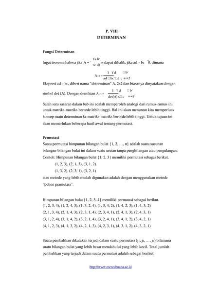 Determinan Definisi Dan Sifat Definisi Permutasi Ppt Download