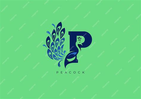 El Logotipo Del Vector De Monograma Peacock P Vector Premium