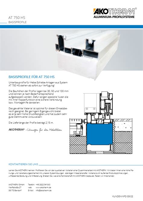 Customer Information Basic Profile AT 750 HS AKOTHERM Aluminium