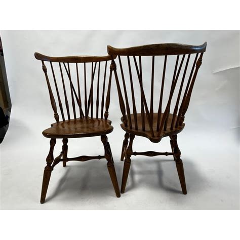 1950s Ethan Allen Fiddleback Chairs A Pair Chairish