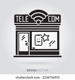 Telco Store Glyph Icon Cute Little Stock Vector (Royalty Free ...