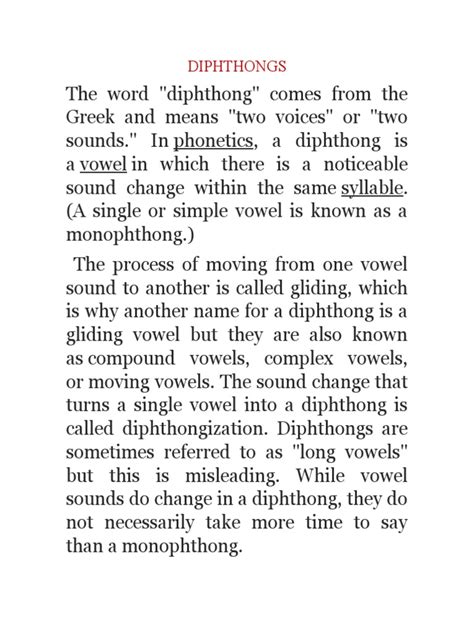 DIPHTHONGS | PDF