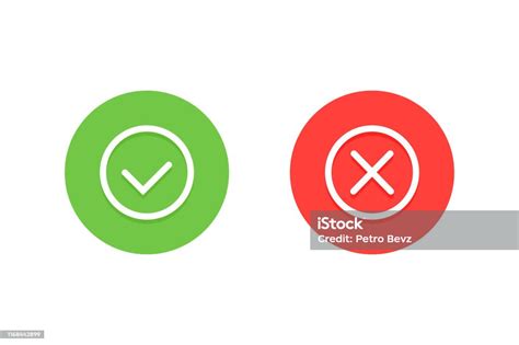 Vetores De Ícones Verdes E Vermelhos Da Marca De Verificação Estilo