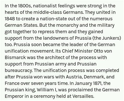 8 Briefly Trace The Process Of German Unification Explain The Nation