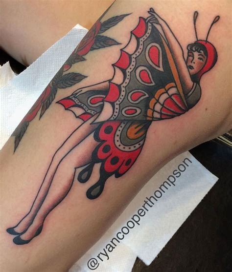 Butterfly lady tattoo, by Ryan Cooper Thompson | Tattoos for women, Tattoo work, Traditional tattoo