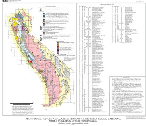 Sierra Nevada Geologic Map | Granite | Sierra Nevada (U.S.) | Free 30 ...