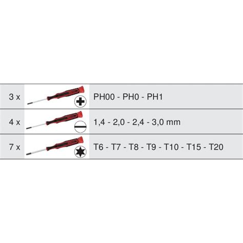 Ks Tools Coffret De Tournevis Lectroniques Fente Phillips Et Torx