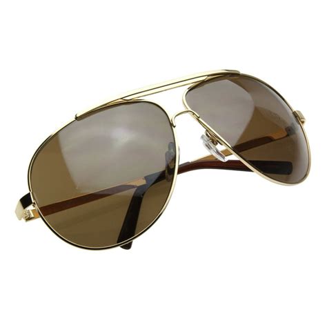 Extra Large Metal Oversize Frame Aviator Sunglasses Zerouv