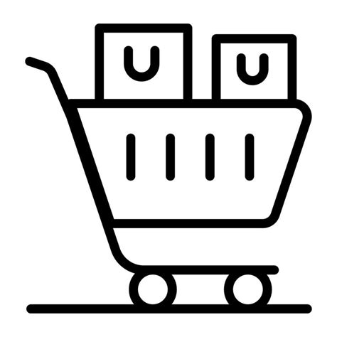 Linear design of shopping trolley 40199030 Vector Art at Vecteezy