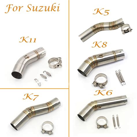 Motorcycle Exhaust Muffler Middle Link Pipe Tube For Suzuki GSXR 600