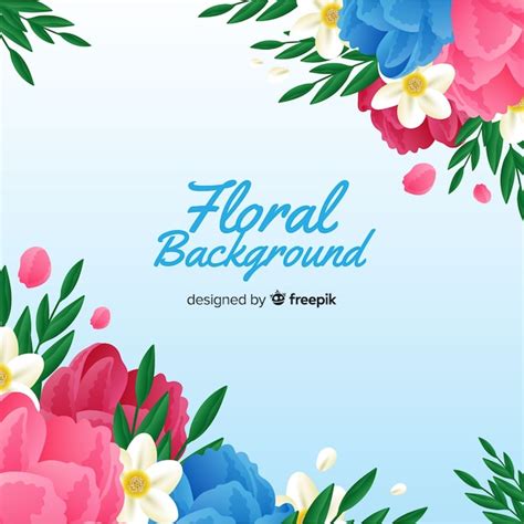 Fondo Flores Y Hojas Realistas Vector Gratis