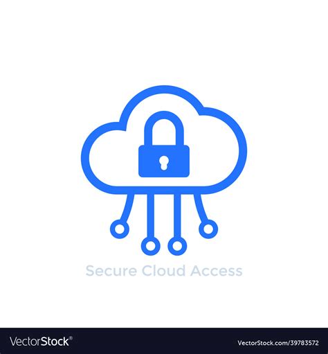 Secure Cloud Access Icon For Web Royalty Free Vector Image