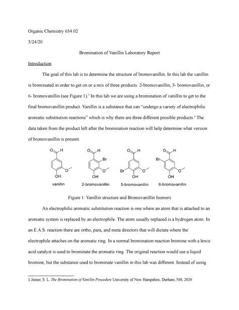 Lab 6 Bromination Full Report Organic Chemistry 654 3 24