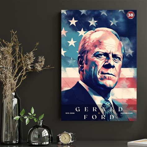 Gerald Ford Poster Us Presidents Poster American History Etsy