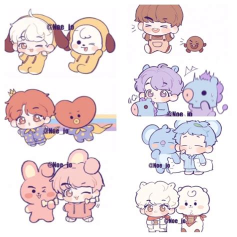 Pin De Rose Ayakashi En Bts Bts Chibi Pegatinas Bonitas Dibujos Bonitos