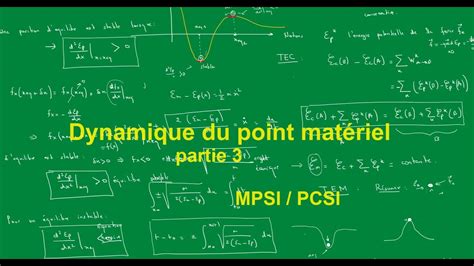 Dynamique Du Point Mat Riel Mpsi Pcsi Partie Youtube