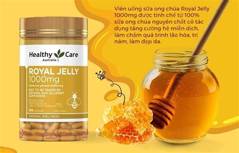 Sữa Ong Chúa Healthy Care 1000mg 365 viên giúp chống lão hóa tăng