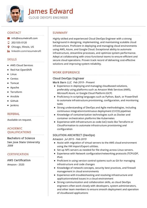 Devops Engineer Cv Sample In Resumekraft