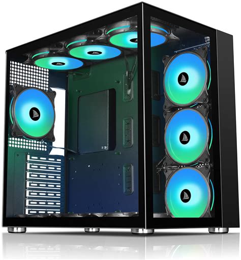 Buy Amanson Pc Case Atx Mid Tower Case Tempered Glass Gaming Computer