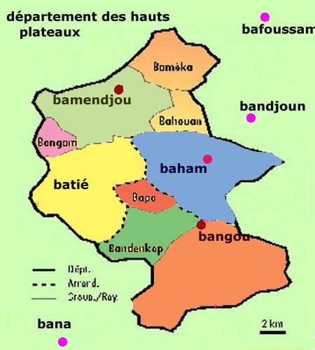 Cameroun Hauts Plateaux Map 10000 CODEURS