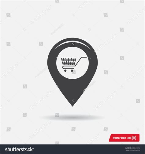 Map Pointer With A Shopping Cart Symbol Royalty Free Stock Vector