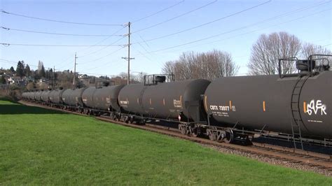 BNSF 4452 With CREX 1212 Lead An Crude Oil Train Old Town Tacoma WA