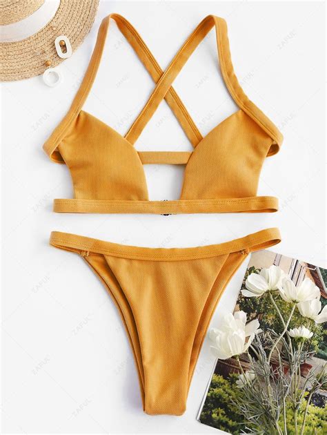 Damen Bikinis Bikini Sets ZAFUL Kreuzer Und Querer Strukturiertes