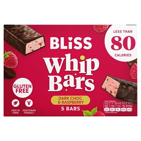 Bliss Dark Choc And Raspberry Whip Bars 5 X 20g 100g Cereal Bars Iceland Foods