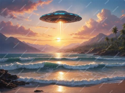 Encuentros Extraterrestres Futuristas Abducción De Ovnis Concepto De Ciencia Ficción Aventura