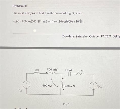 Use Mesh Analysis To Find Ix In The Circuit Of Fig Chegg