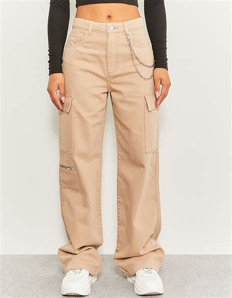 Beige High Waist Cargo Trousers TALLY WEiJL Deutschland