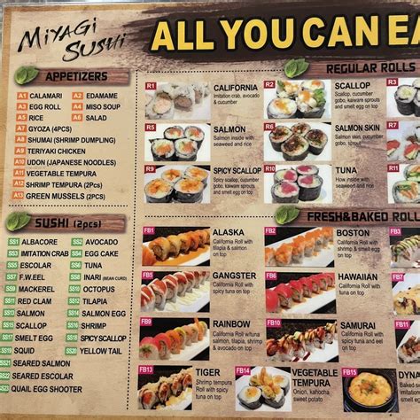 Menu - Miyagi Sushi