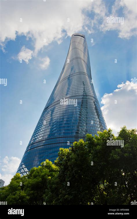 Shanghai Tower The Tallest Building Pudong Shanghai China Stock