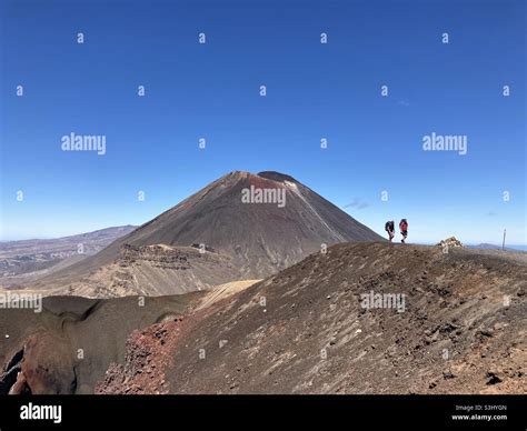 Hikers On The Tongariro Crossing Tongariro National Park New Zealand