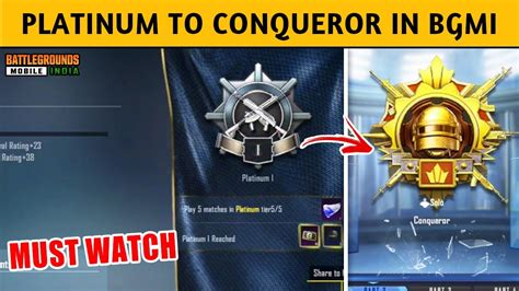 Platinum To Conqueror In Bgmi Solo Conqueror Pubg Mobile Solo