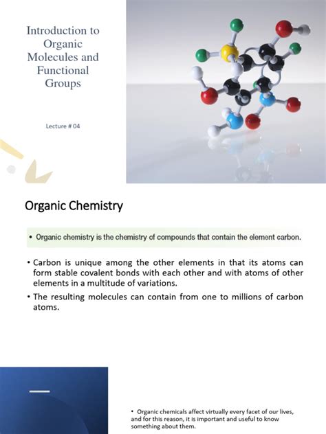 Lecture 3 - Intro To Organic Molecules and Functional Groups | PDF 