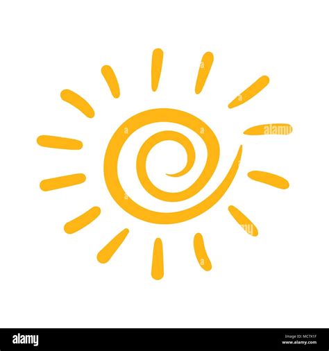 Hand Drawn Sun Vector Icon Sun Sketch Doodle Illustration Handdrawn