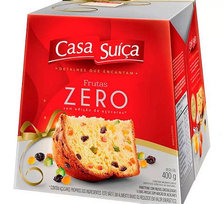 Panettone Frutas Zero Açúcar Casa Suíça 400g DiabetesFarma