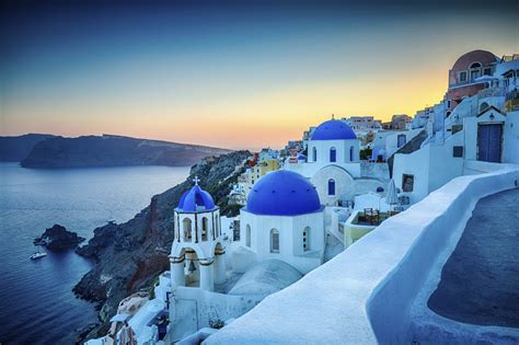 Santorini Oia Village At Dusk Worldstrides